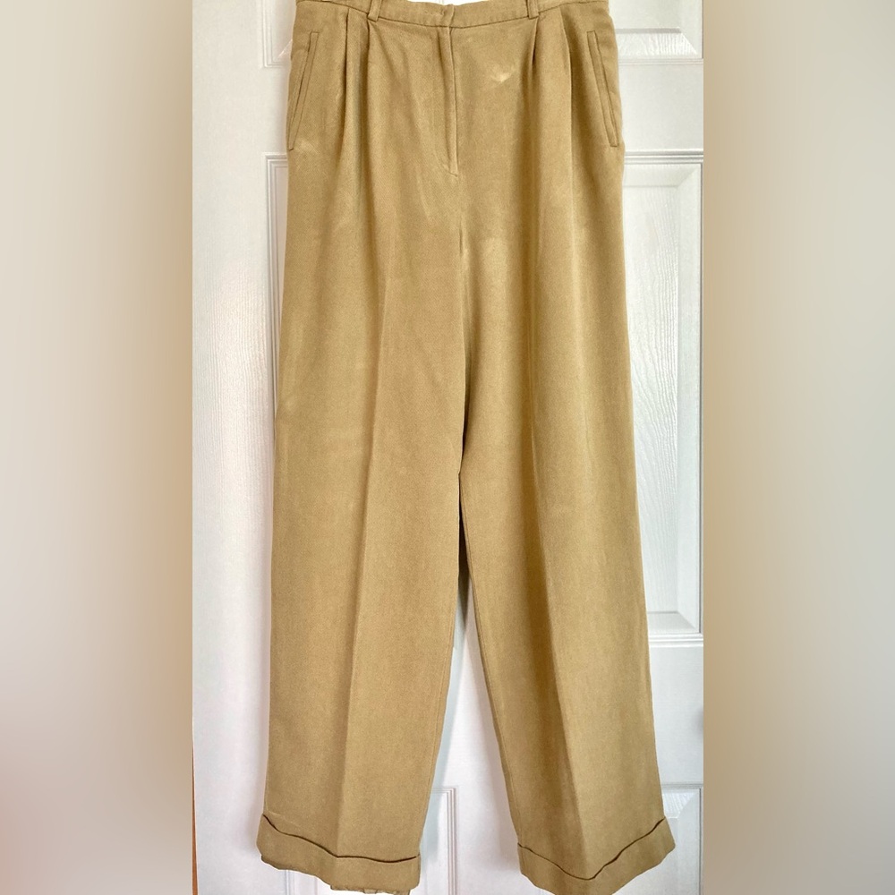 Ann Taylor slacks pants camel color silk wool blends pants women’s 10 cuffed